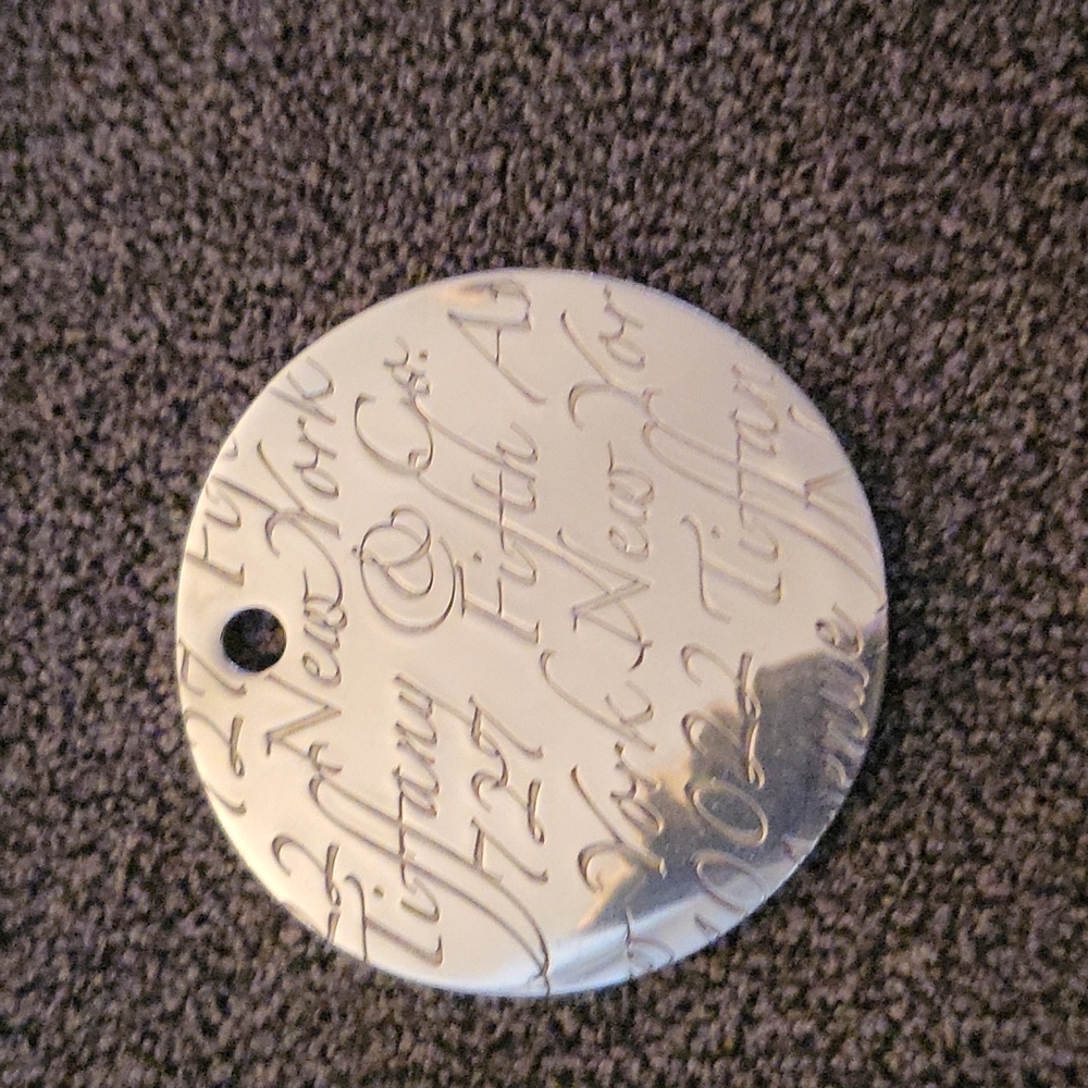 Authentic Tiffany & Co Large Script Pendant & Cha… - image 3